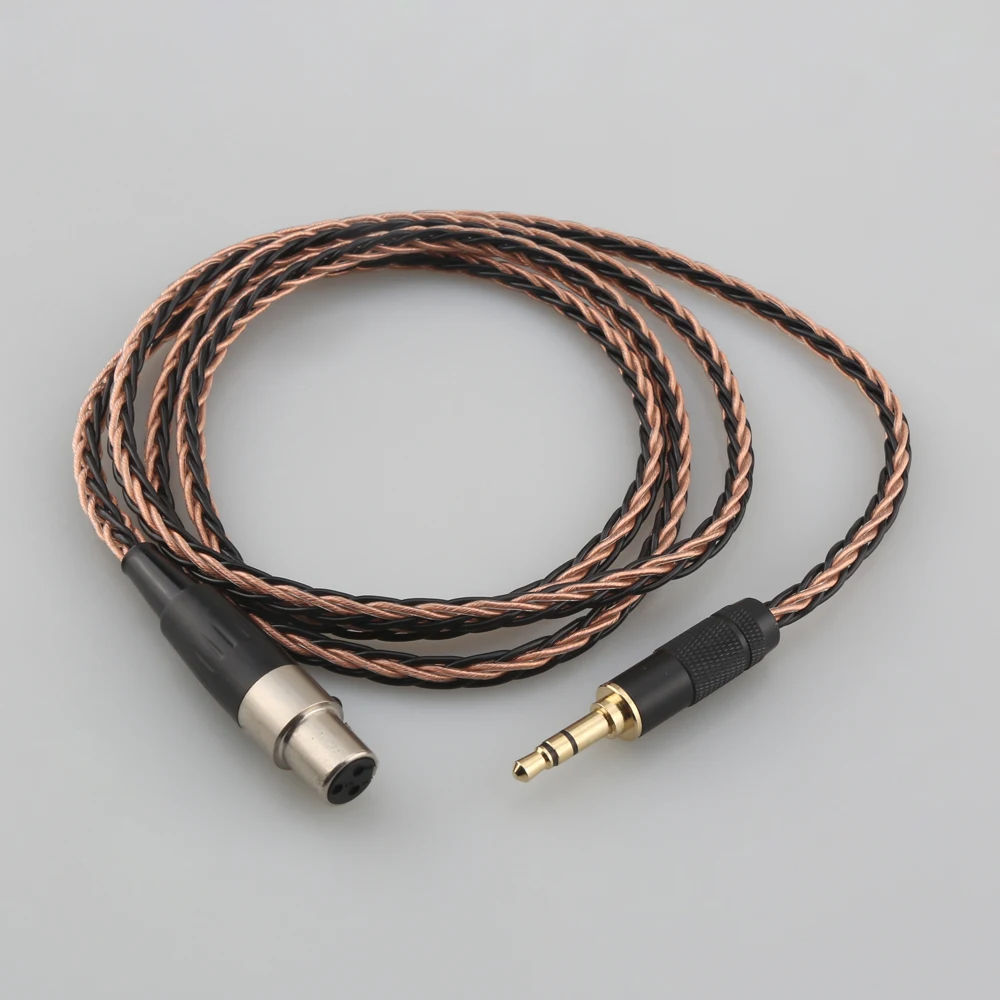 Hot Sell 8 Core Audio headphone attached cables 3.5mm stereo plug to mini XLR for AK G Q701, K240S ,K271 ,K702 ,K141 ,K171, K712