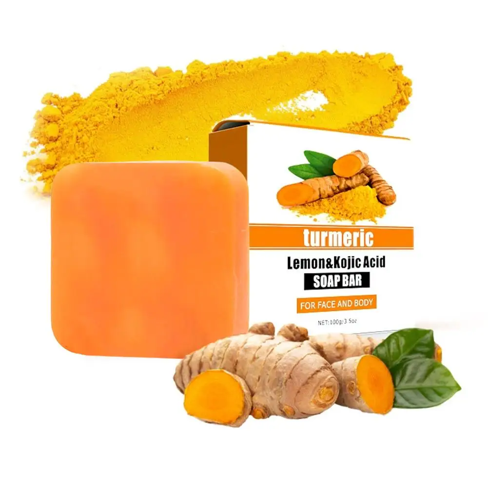 

Hand Made Turmeric Soap Body Cleaning Lightening Dark Underarm Leg Body Cleansers Brightening Face Soap Tender Skin Care Beauty