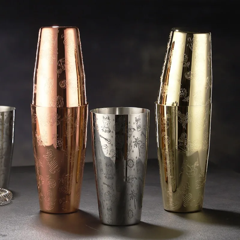 

Professional Stainless Steel Cocktail Shaker Set, Leakproof Boston Shaker for Bar Use, Bartender Tools