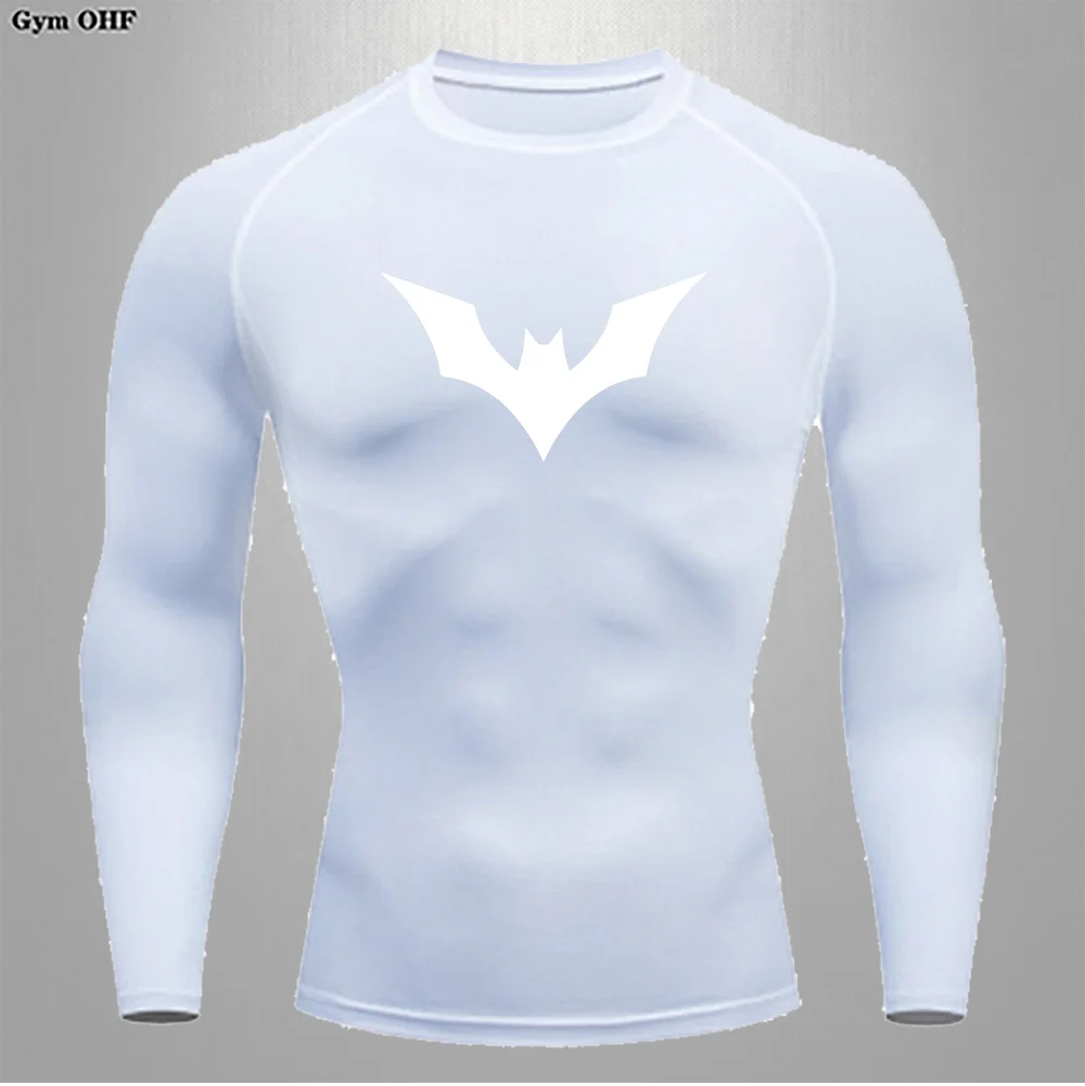 Y2K Men's Printed T Shirt Quick-drying Clothing Long Sleeve Compression Jogging Rash Guard Gym Fitness Boxing Tops Weightlifting