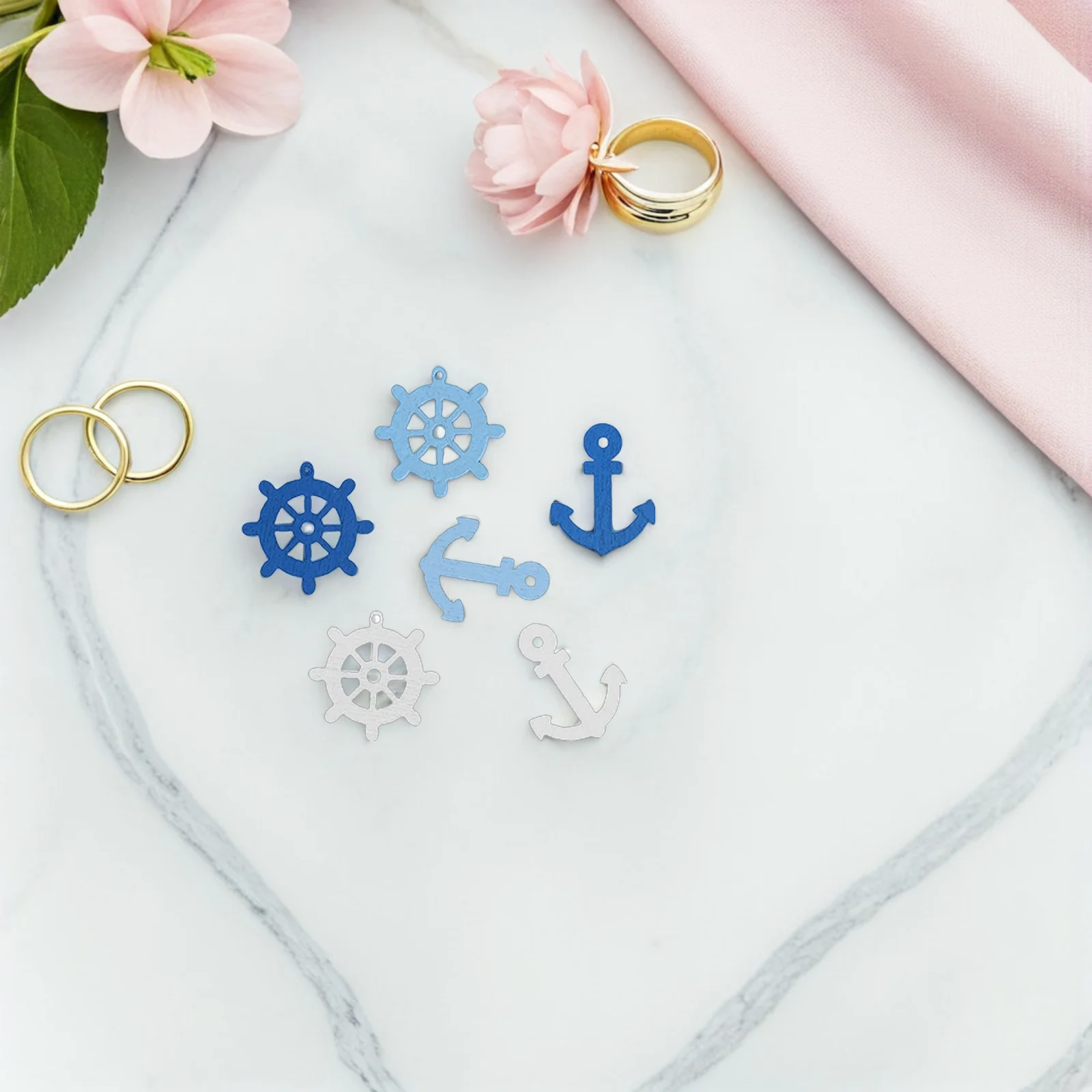 

100 Pcs Wooden Anchor Decorations Durable Wood Finish Pendant Buttons for Scrapbooking Home Decor DIY Craft Gifts