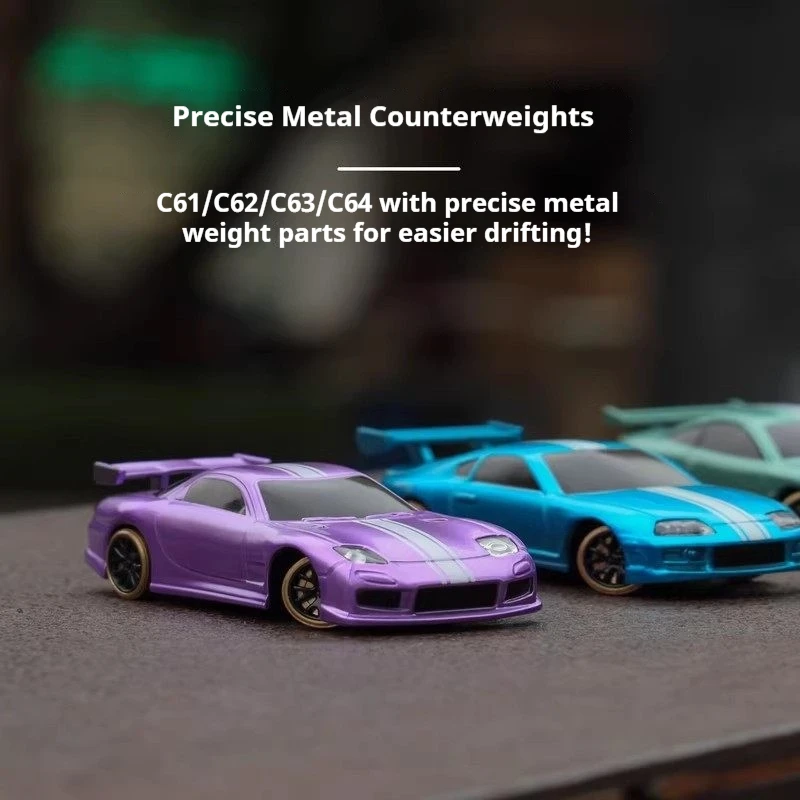 

Радиоуправляемая дрифт-машинка TURBO RACING 1/76 C61 C62 с точным металлическим утяжелителем и встроенным гироскопом для детей