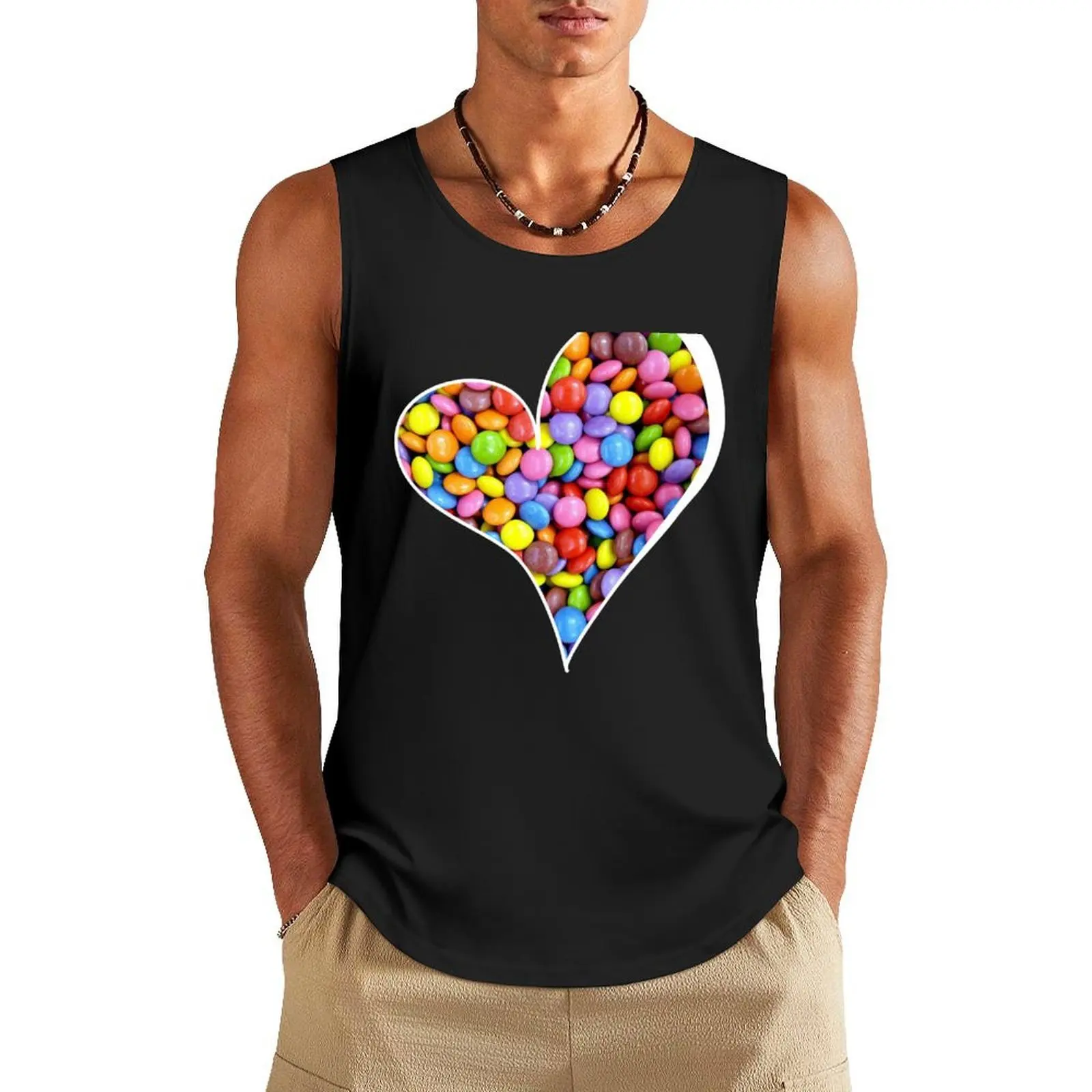 

I Love Smarties Tank Top gym clothing gym top Men's gym t-shirt cool things