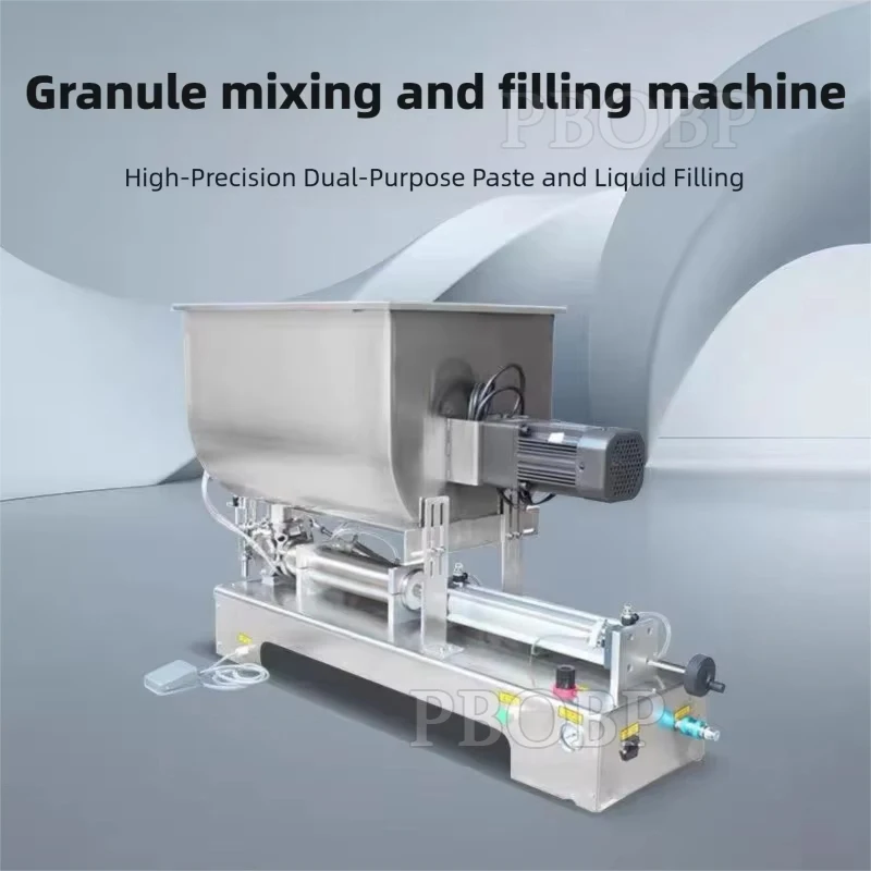 Pneumatic Semi Automatic Body Scrubs Salad Pasta Sauce Packaging Mixing Filling Machine