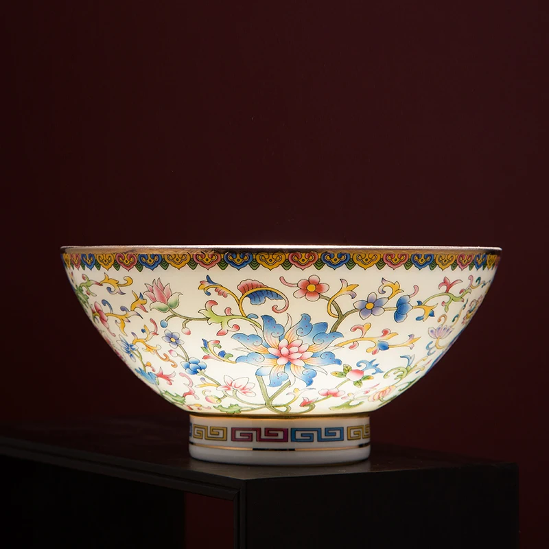 

Gold Rimmed Enamel Color Bowl Cerc Dinnerware Single Piece Chinese Sle View Dezhou Porcelain Soup Bowl