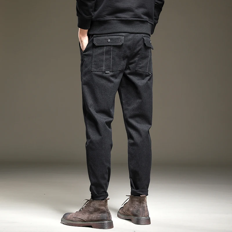 

Мужские повседневные брюки IT INS, осенне-зимняя коллекция 202, новые, на флисовой подкладке, свободные, прямые, в стиле «папины брюки», простые, модные, брендовые, длинные брюки