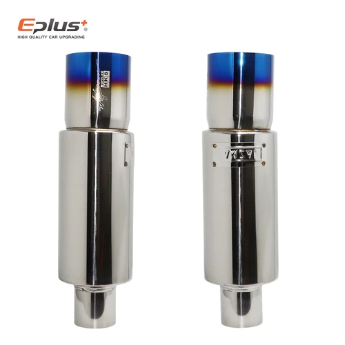 Imagen 2 del producto Silenciador de tubo de escape de acero inoxidable para motocicleta y coche, tubo de escape Universal de alta calidad, salida O.D 51 de 63mm, boca plana de 89mm