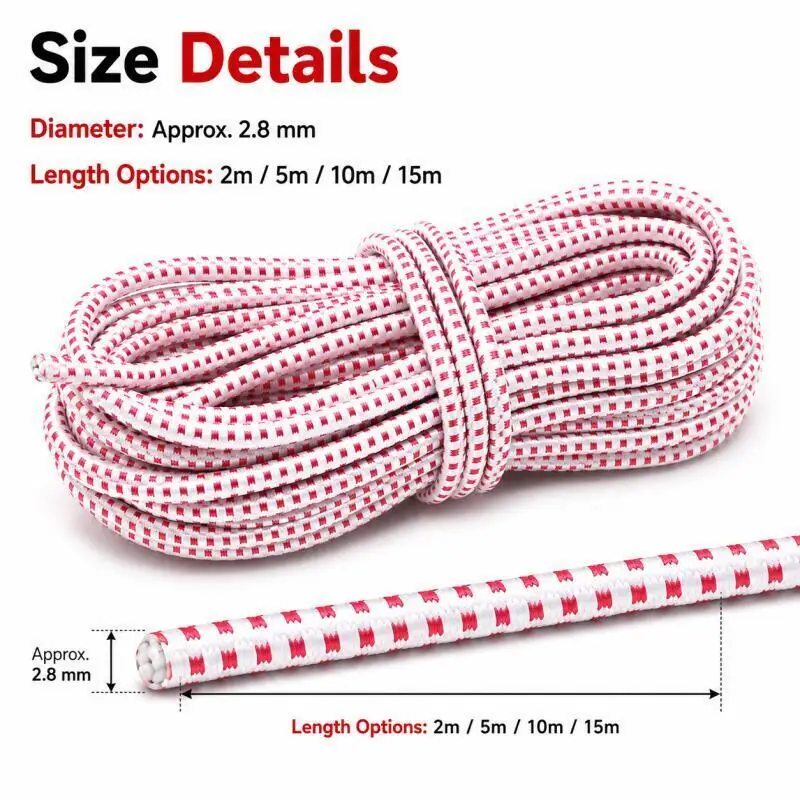 1/2/3 Rollen 2~15M 2,8MM Superelastische Runde Gummibänder Starke Elastizität, DIY-Bastelbedarf, Nähzubehör für den Haushalt – Detail 2