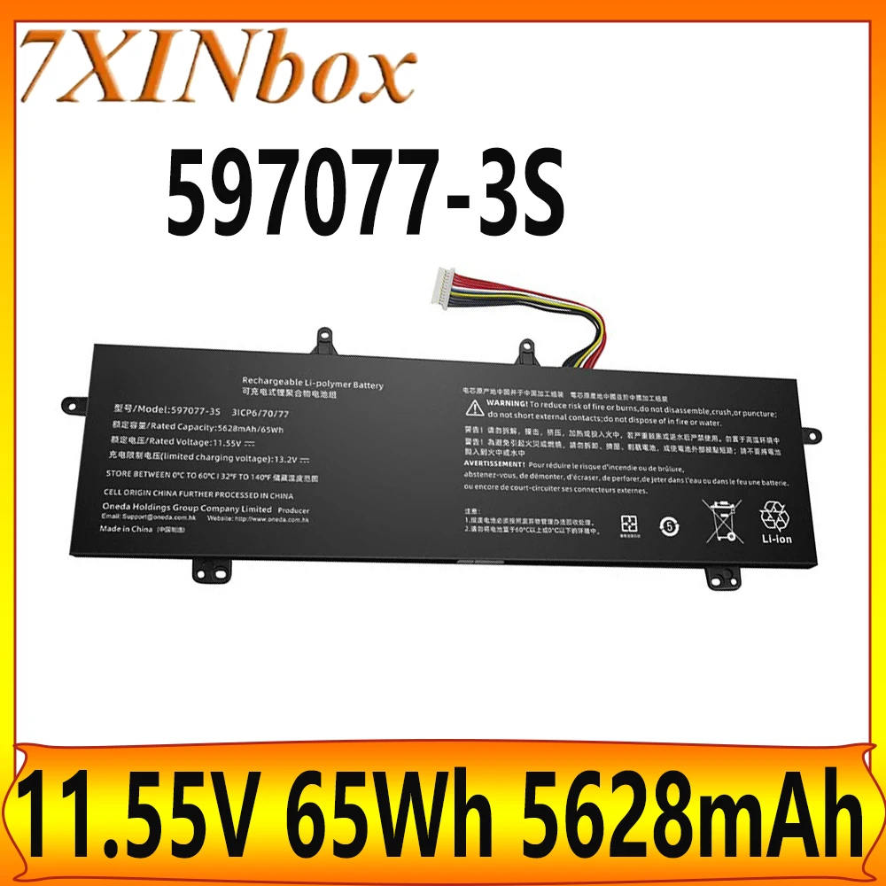 7XINbox 597077-3S 11.55V 65Wh 5628mAh Laptop Battery For Machenike Machcreator-14 14BS9SU 14BF9SU AWO-14BF2SU