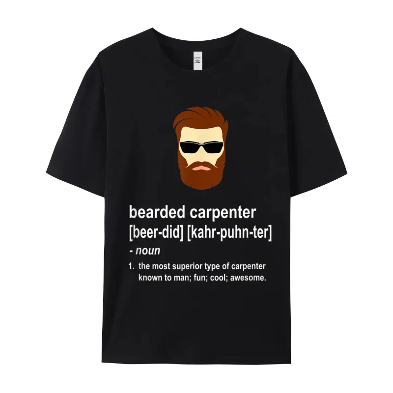 Funny Beard Carpenter Gift for Christmas Cotton Fabric Round Collar Tees Short Sleeve Leisure T Shirts Loose Funny Tshirts