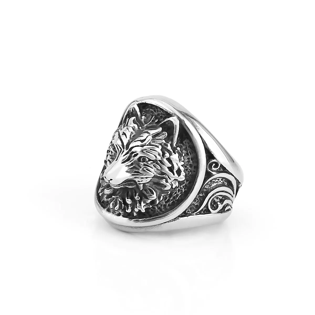 Gothic Punk Hip Hop Wolf Head Ring Quality Handmade Stainless Steel Never Fade Biker Party Club Finger Jewelry