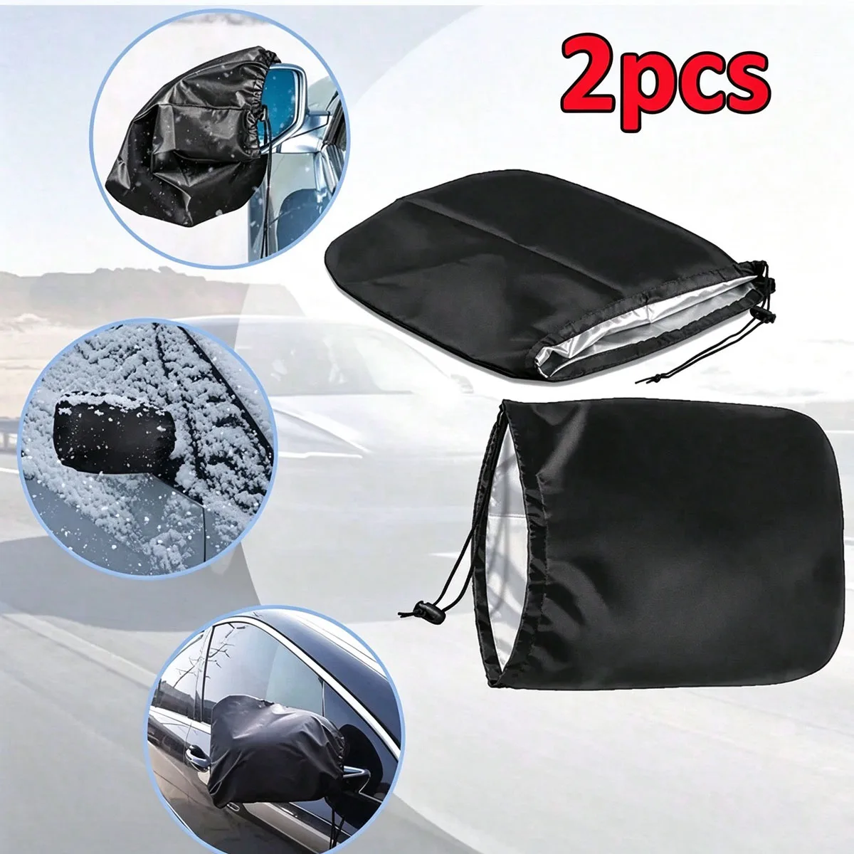 2Pcs Universal Car Rearview Mirror Cover, Waterproof Anti-Snow Anti-Frost Mirror Guard, 210D Oxford Cloths Autos