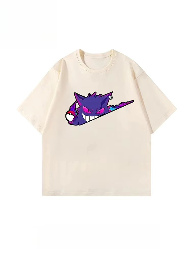 Pokémon Anime Gengar Kreatives Spaßiges Bedrucktes T-Shirt Sommer Herren- und Damen-T-Shirt Trendiges Lockeres Lässiges Y2K 2026 Neues Streetwear – Detail 8