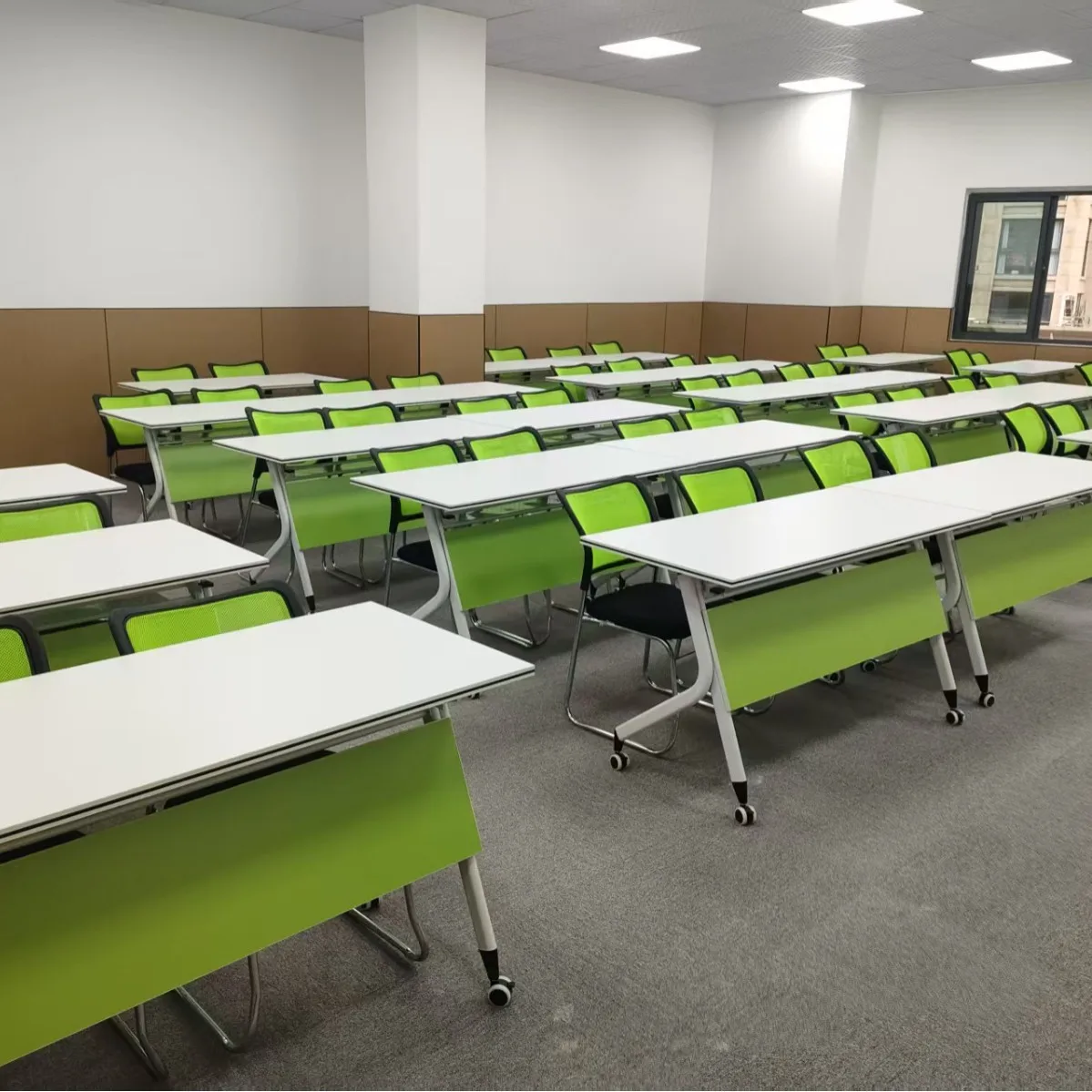 

Folding training table Conference table Long table Wheeled hexagonal Smart classroom hexagonal Splicing