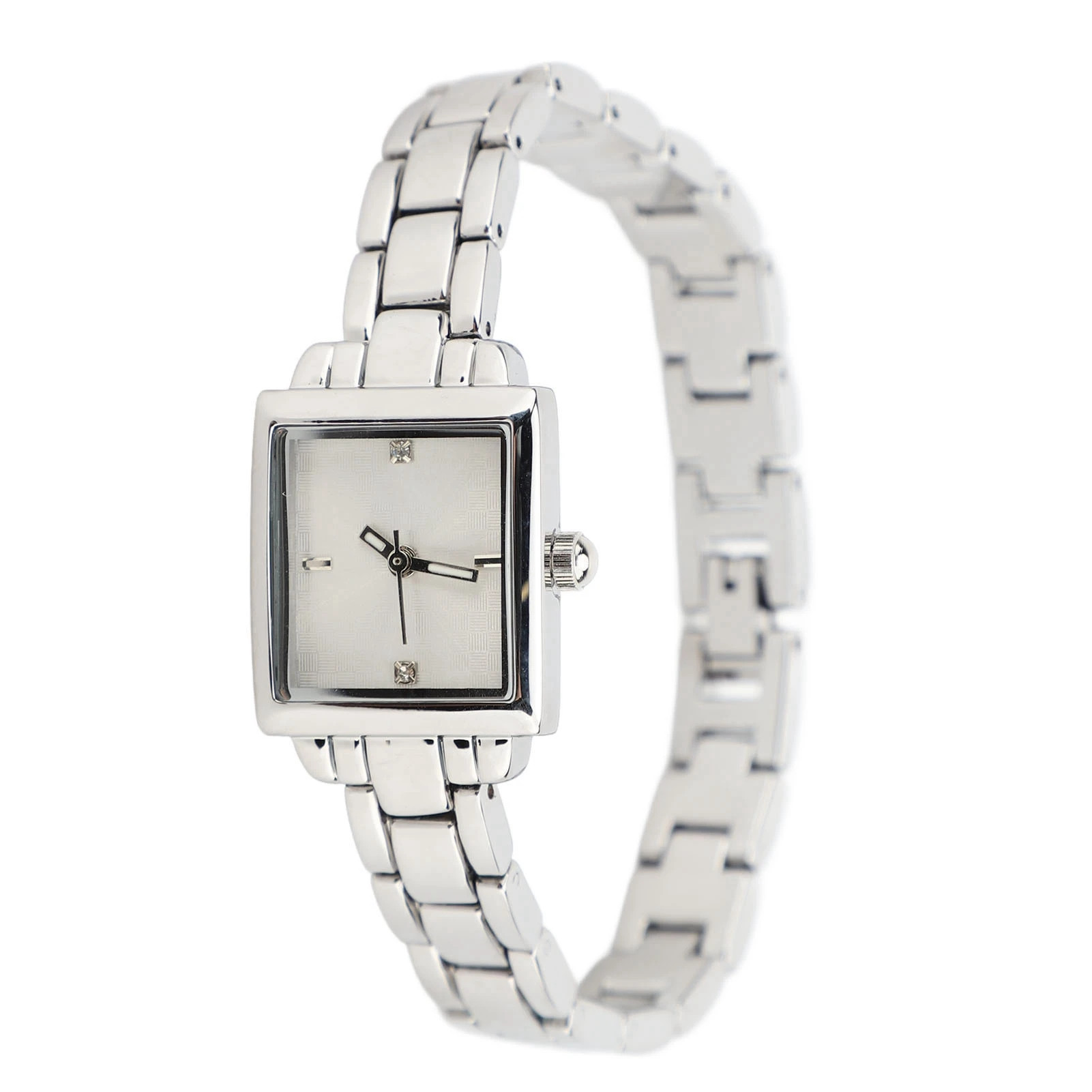 Clearance Deal Women Stainless Steel Wristwatch Rhinestone Fashionable Rectangular Water Proof 30m Date Lady Watch for Daily Use