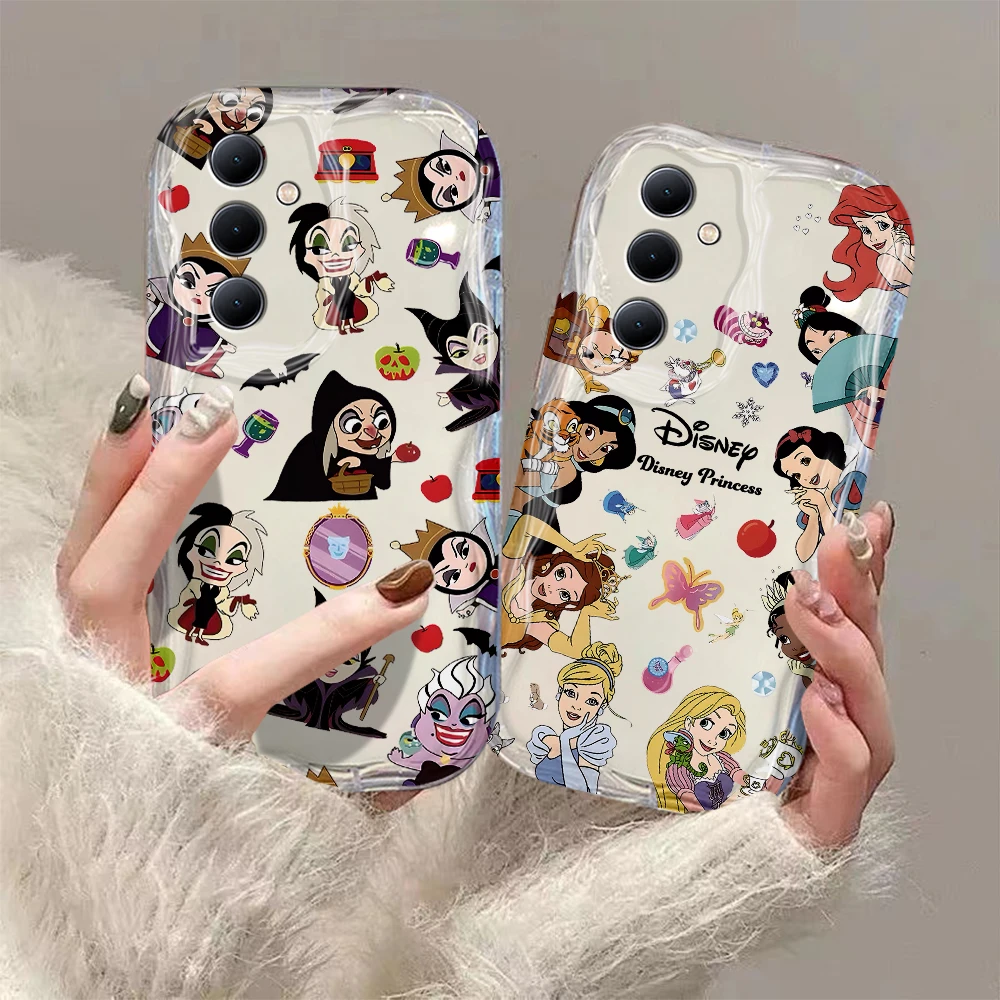 Disney Princess Queen 3D Wave Case For Samsung A73 A72 A71 A55 A54 A53 A35 A34 A33 A25 A24 A23 A15 A14 A13 A05 A04 4G 5G Cover