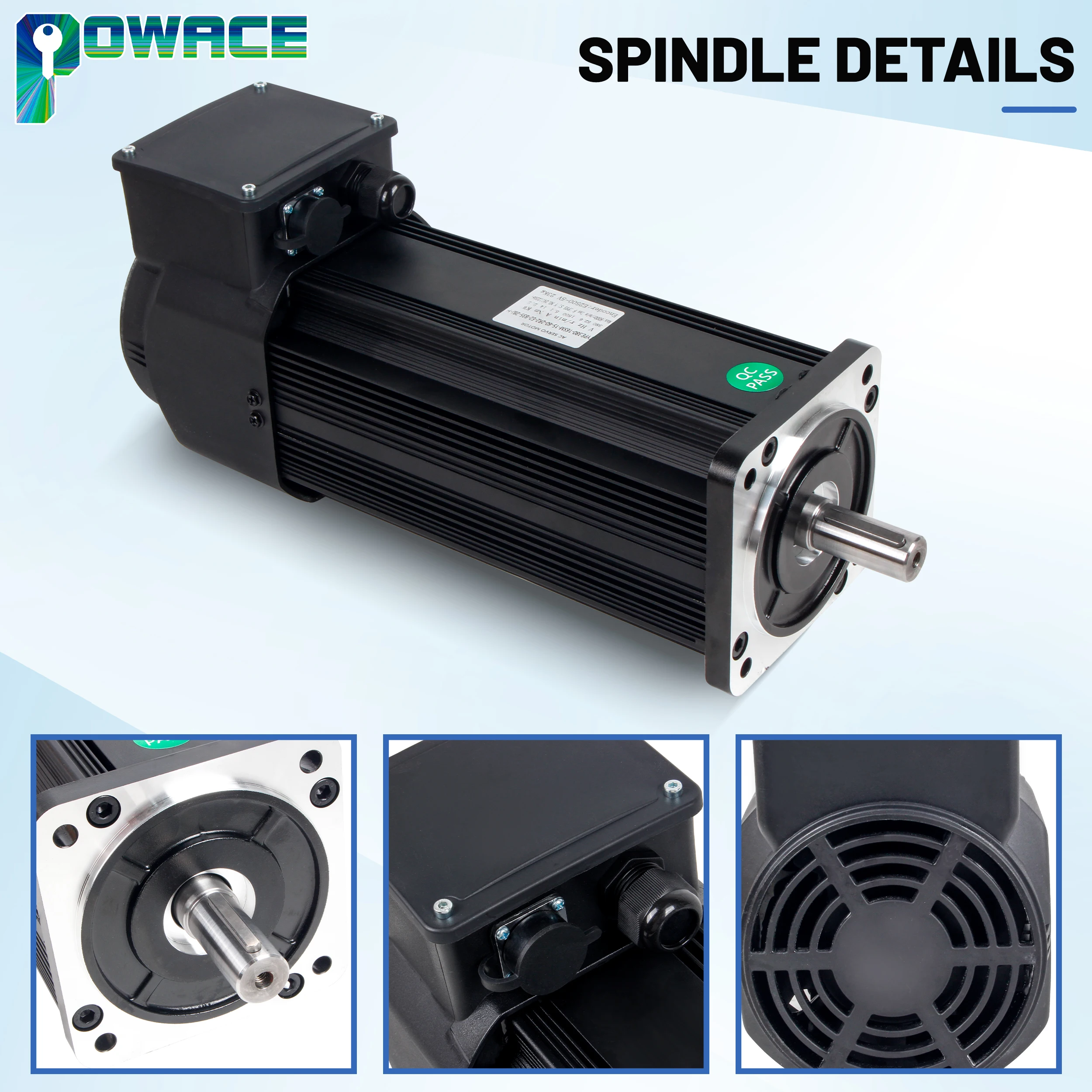 Large Torque 2.2KW CNC Lathe Asynchronous Spindle Servo Motor 6000rpm 8000rpm With Driver AC 380V + 5M Cable