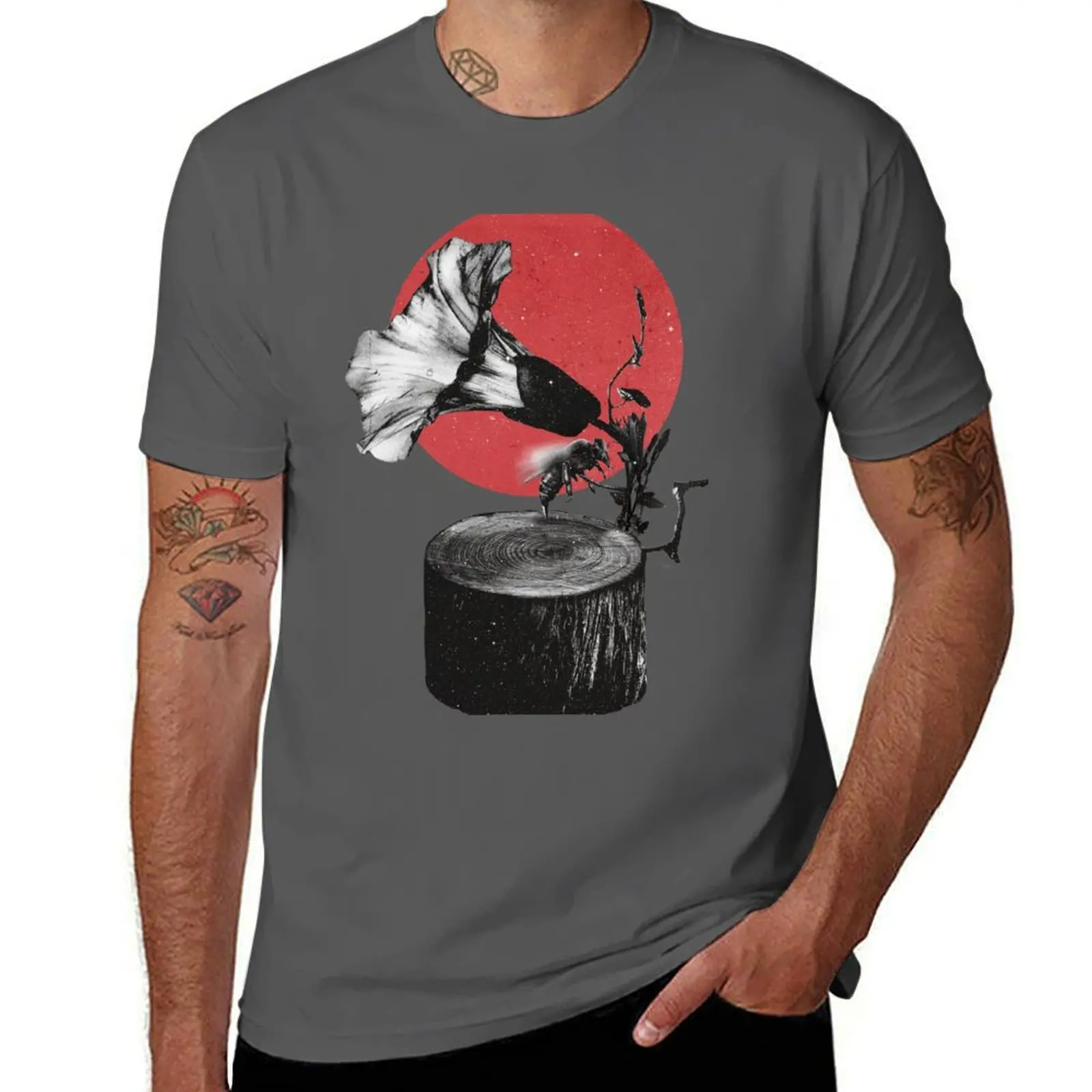 Gramophone T-Shirt summer top Personalized t-shirt oversize t-shirts man T-shirts for men cotton