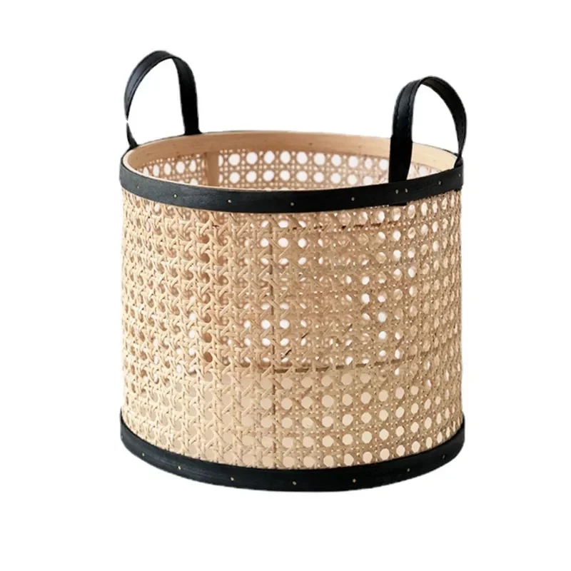 Japanese Simple Storage Basket Hand-woven Rattan Storage Items Hexagonal Mesh Desktop Organizer Versatile Scenes Laundry Basket