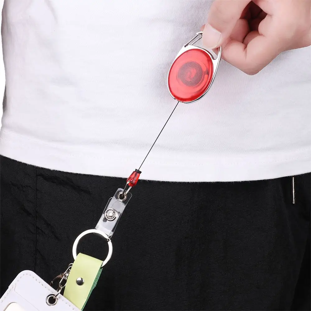 1pc Office Supplies Unisex Anti-Lost Clip Stationery Clip Lanyards Key Ring Badge Holder Retractable
