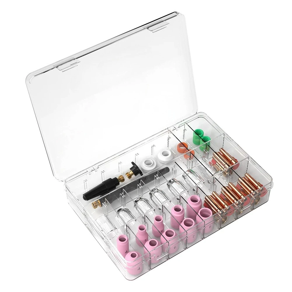 ANDELI 68PCS TIG Welding Torch Stubby Gas Lens for WP-17/18/26 Pyrex Glass Cup Kit Durable Practical GTAW Welder Accessories