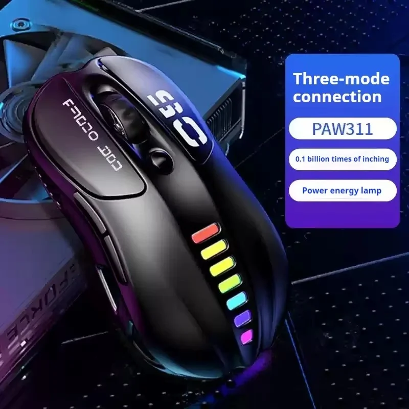 2024 Popular Wireless Mouse Paw3311 Chip Rgb Lighting Comfortable Touch Laptop Entertainment Compatible Bluetooth Gaming Mouse