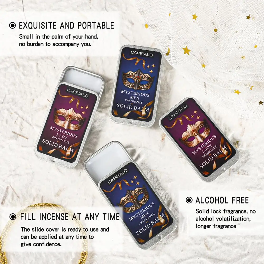 男性と女性のための頑丈な香水バーム,ポータブルトラクションバーム,コンパクトでいつでも詰め替え可能,完璧なギフト,1セットあたり2個