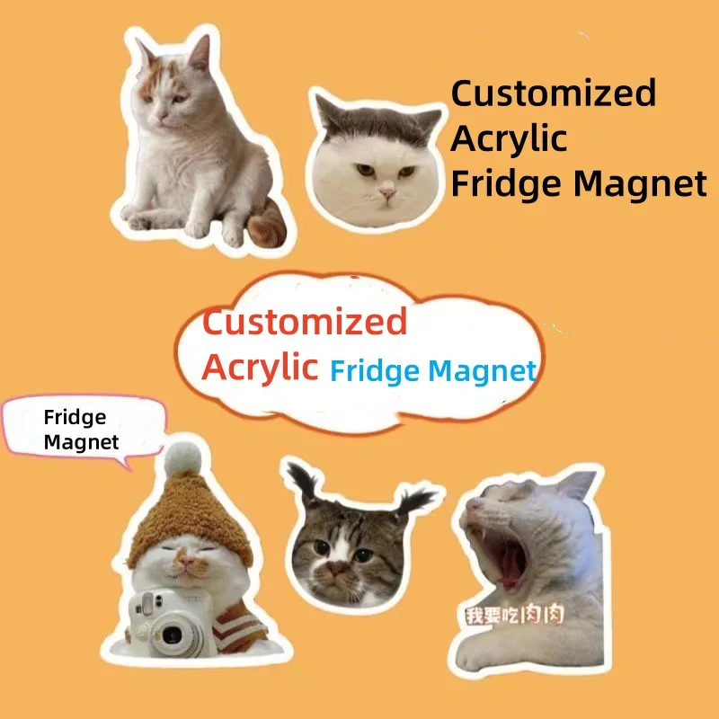 

5pcs/set Custom Gifts Magnetic Stickers Personalized Acrylic Fridge Magnet Home Kitchen Refrigerator Wall Door Decoration 4cm