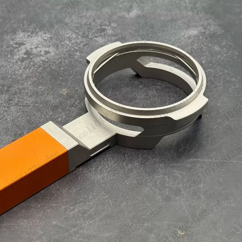 CNC Stainless Steel Hollowed-out Bottomless Coffee Machine Handle Without Powder Bowl Coffee Machine Accessories