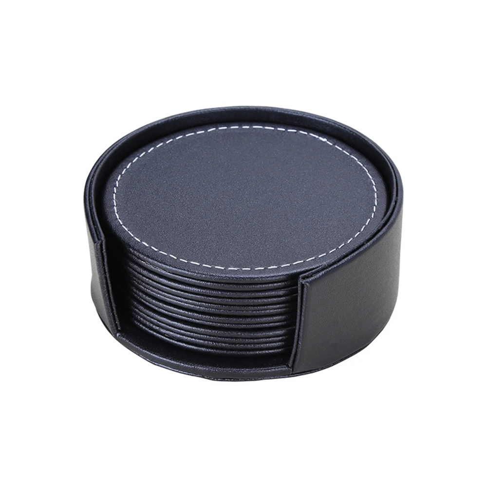 

Coaster PU Placemat Round Table Dinner Mats Fashion Waterproof Simple Heat Insulation Quality