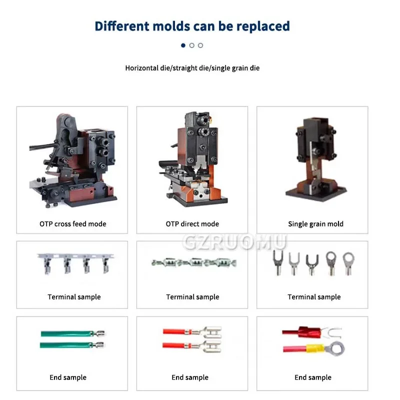 High Speed Mute Low Noise Wire Terminals Crimping Machine 1.5T 2.0T Automatic Flat Cable Crimper Multiple Connectors Support