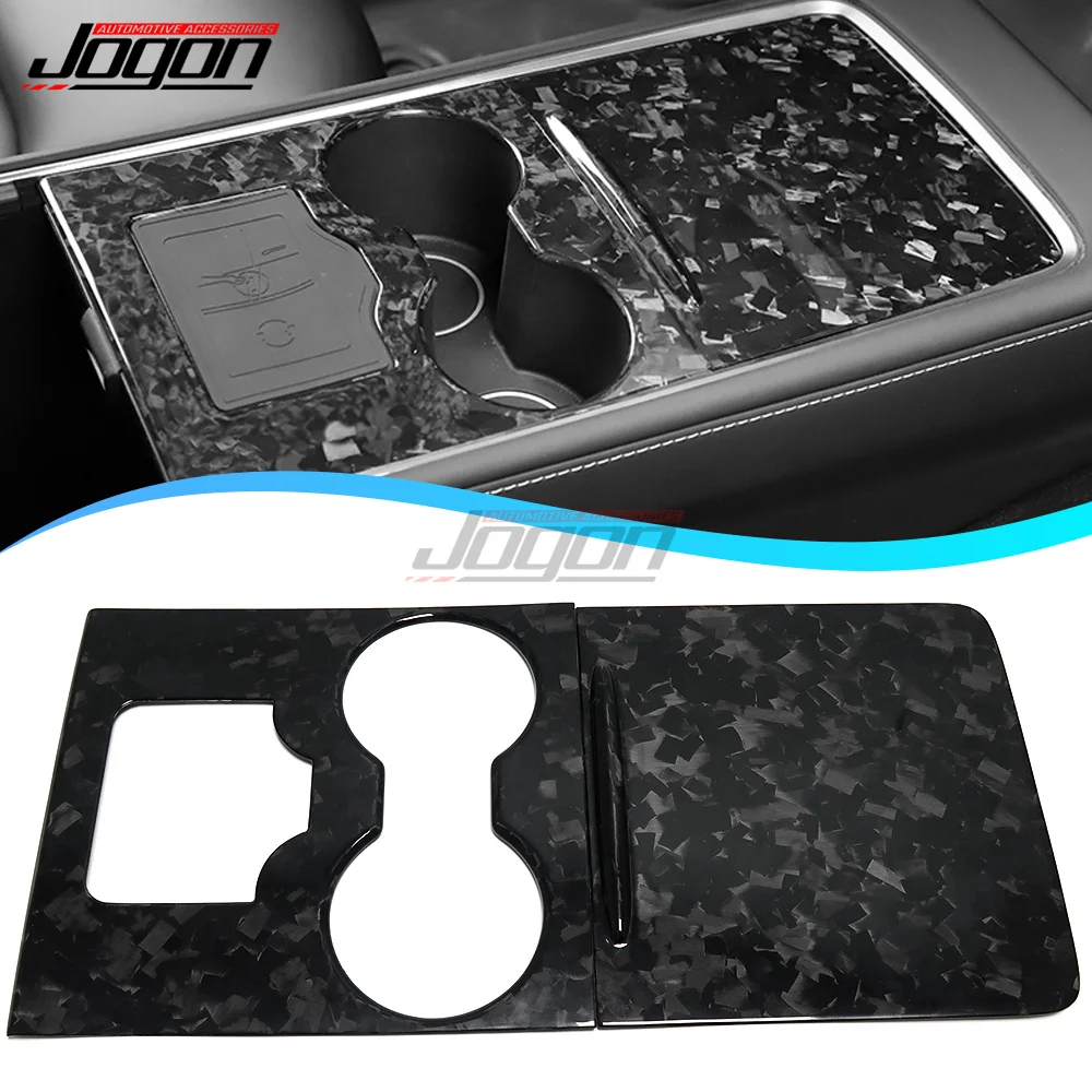 

Forged Pattern Carbon Fiber Trim Interior Gear Shift Center Console Panel Cover Trim Sticker For Tesla Model 3 Model Y 2020 2021