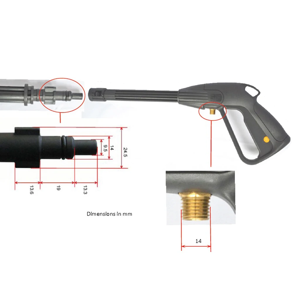 Hogedrukreiniger Waterspuitpistool Lance Nozzle Auto Wasmachine Jet Speer Nozzle Voor Kampioen Hamer Flex Crosser Hogedrukreiniger