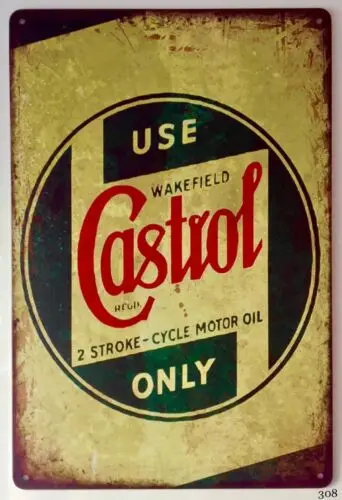 CASTROL MOTOR OIL Retro Man Cave Bar Pub Plaque Party Vintage UK Gift Metal Sign
