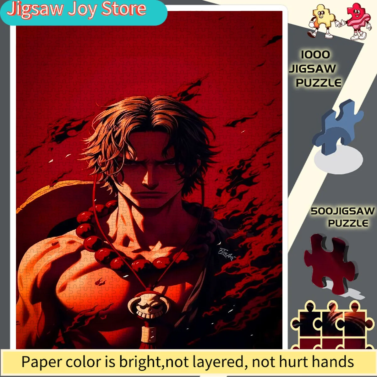 

Безрамочная бумажная головоломка с изображением рыжеволосого Шанка, властного и страстного аниме-персонажа — идеальный выбор для энтузиастов — развивающая головоломка — I