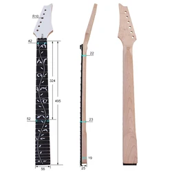 Electric Guitar with 6 Strings and 24 Fret, Exquisite Maple Wood, DIY Double-Shaft, Maple Leaf, Flower Shaped