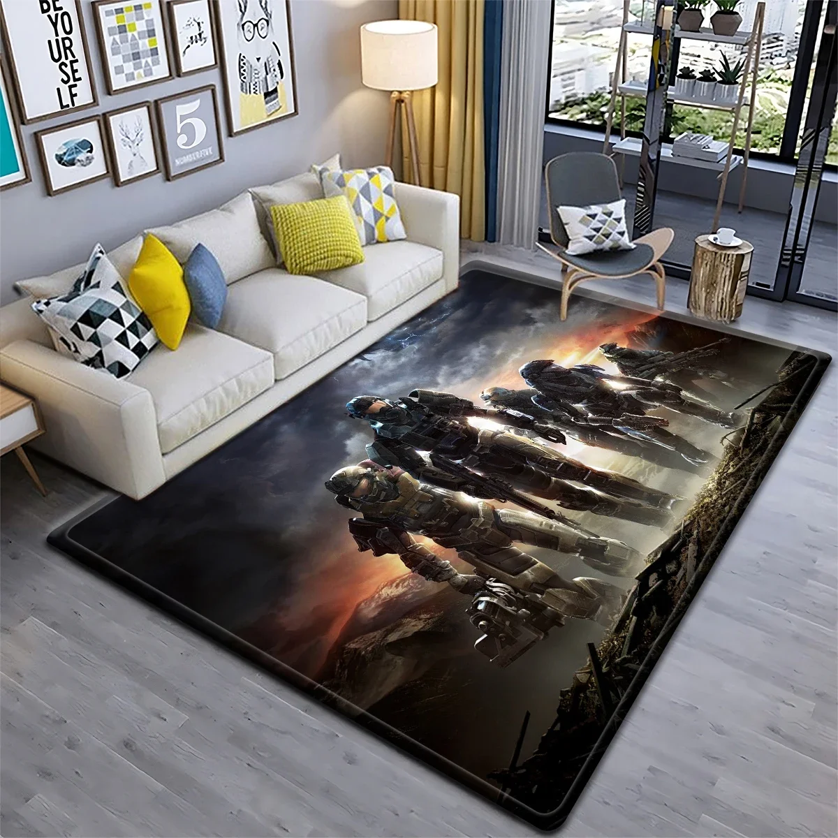 Halo Shoot Game Sergeant Carpet Kitchen MatEntrance Doormat Bedroom Floor Decoration Living Room Carpet Bathroom Anti-slip Rug