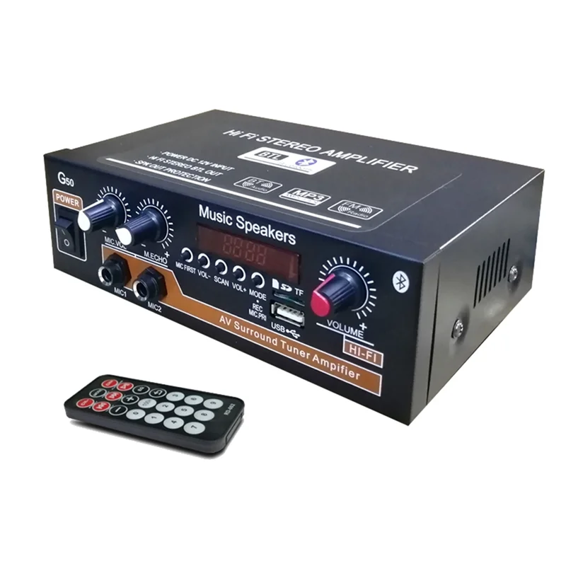 

Efficientt-G50 Digital Amplifier Multi-Functional Dual Amplifier Audio Stereo Amplifier Car Accessories US Plug