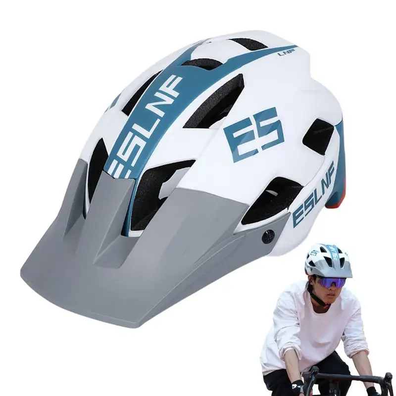 Mens Bike Helmets Cycling Head Gear With Removable Brim Adult Bike Helmets Protective Breathable Gear For Road Bike Cycling