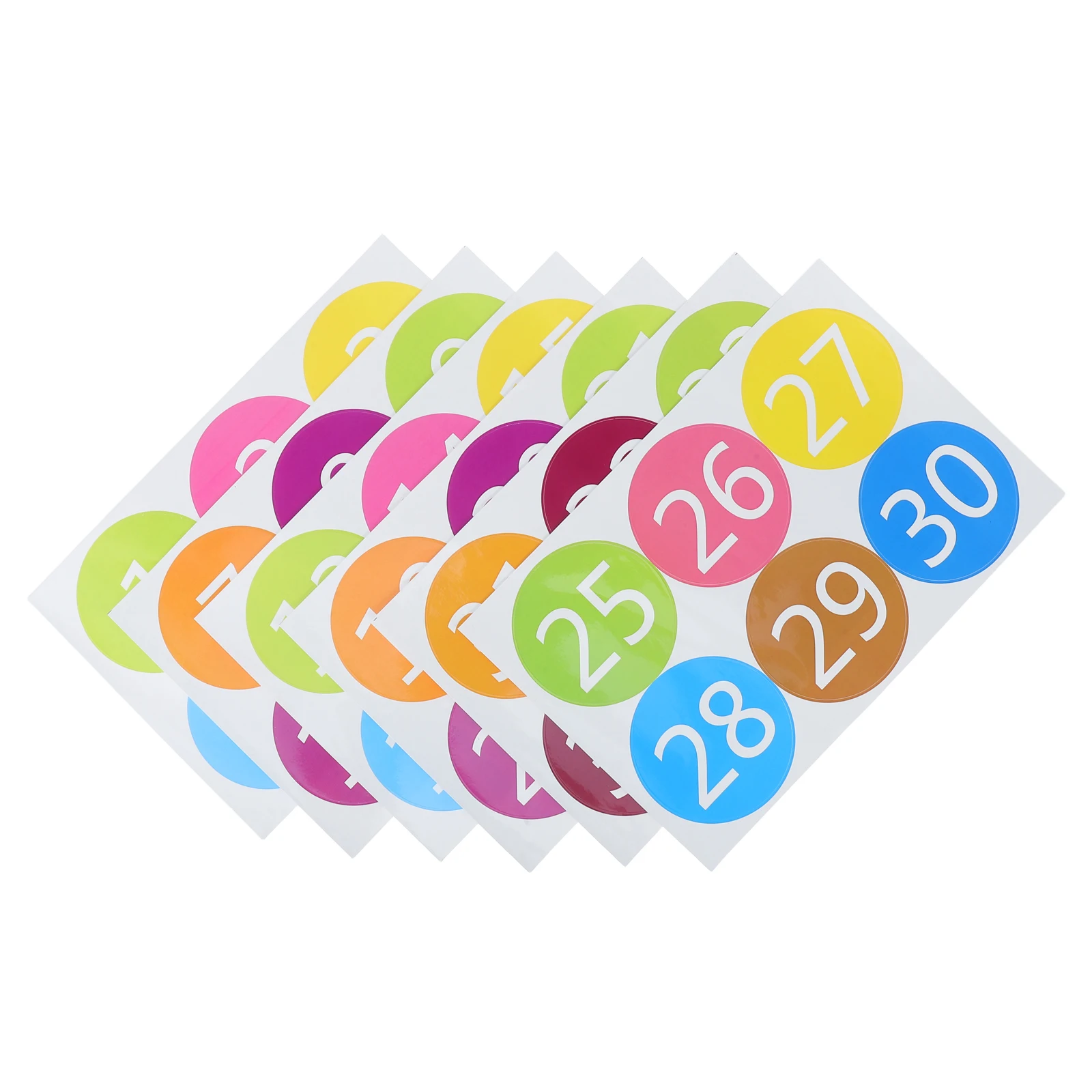 

6pcs Large Pvc Waterproof Number Stickers Floor Classroom Line-Up Spots Adhesive Labels Back To School Vivid Color