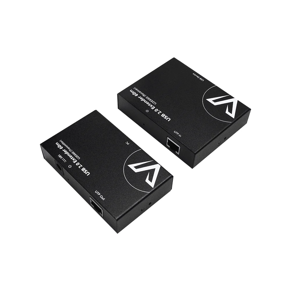 

AV Access USB Extender Over Cable Cat5e/6/6a/7 up to 196ft/60m, 4Ports USB 2.0 Over Ethernet for Home, Plug and Play(U2EX60))