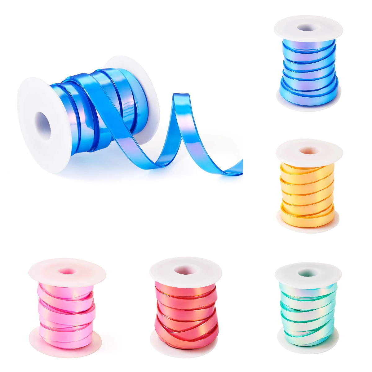 5M/Set 12mm Holographic Iridescent Silicone PVC Ribbon for DIY Craft Supplies for Bracelet Bangle Keychain DIY Accessories