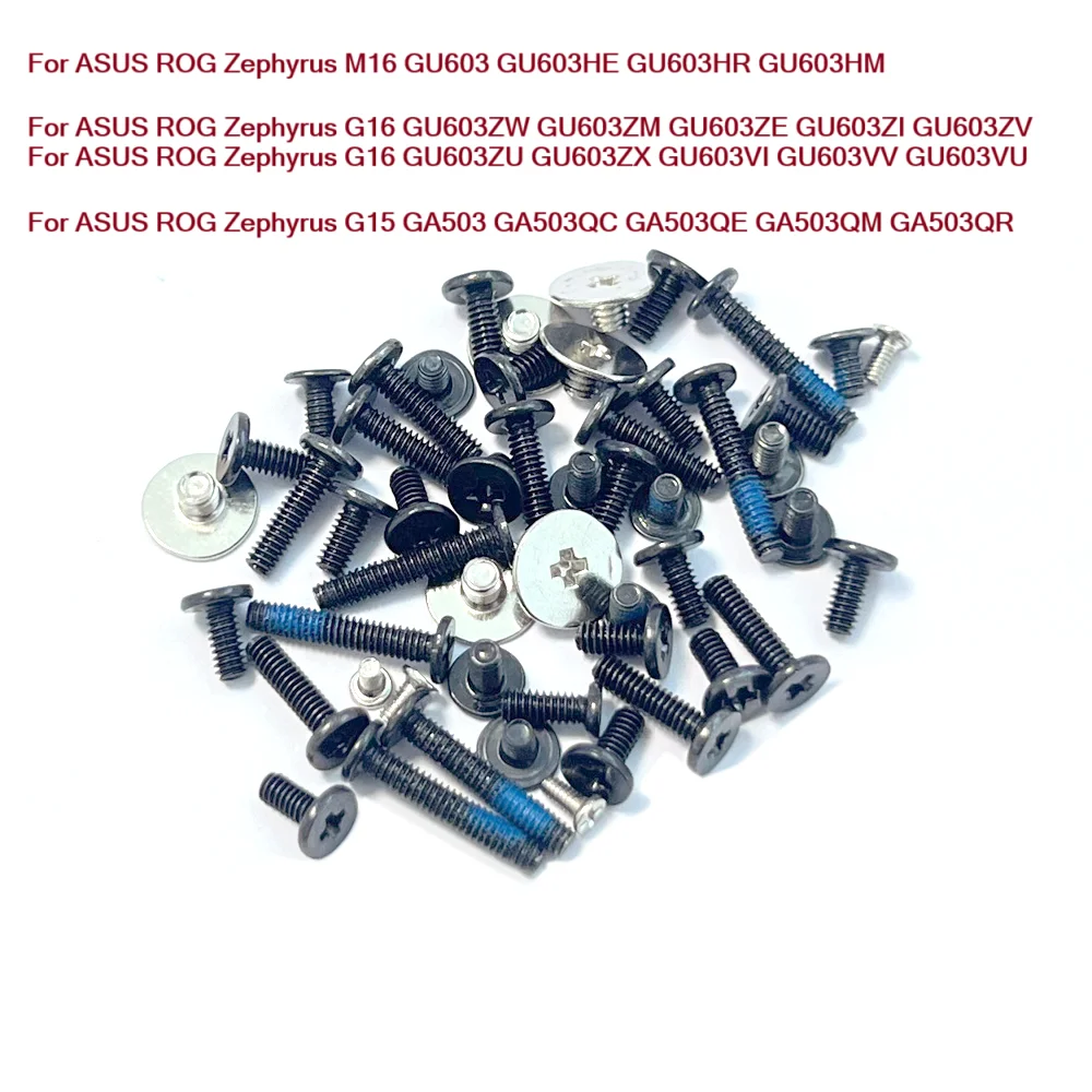 Juego completo de tornillos de repuesto para portátiles (compatible con las series ASUS ROG Zephyrus M16 G16 GU603, G15 GA503)