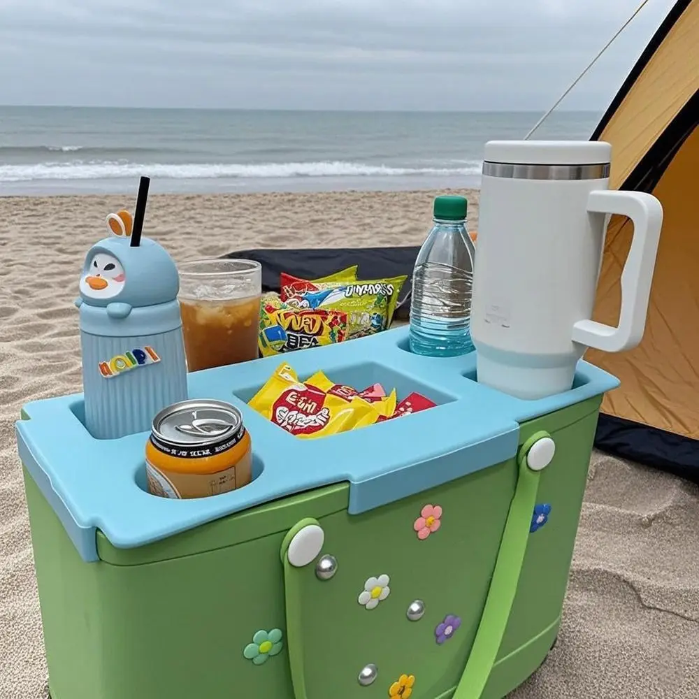 

Creative EVA Top Cup Phone Holder Tray Waterproof Soft Storage Lid Divider Cup Organizer Holder for Outdoor Beach Camping Travel