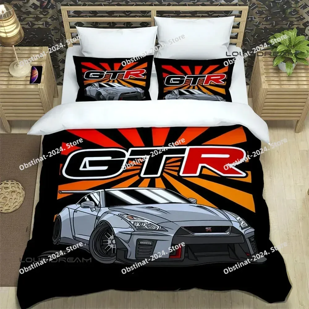 GTR racing retro Bedding Set Printed Bed Set With Pillowcase Bed Duvet Cover Soft Single Double Queen Super King Size For gift