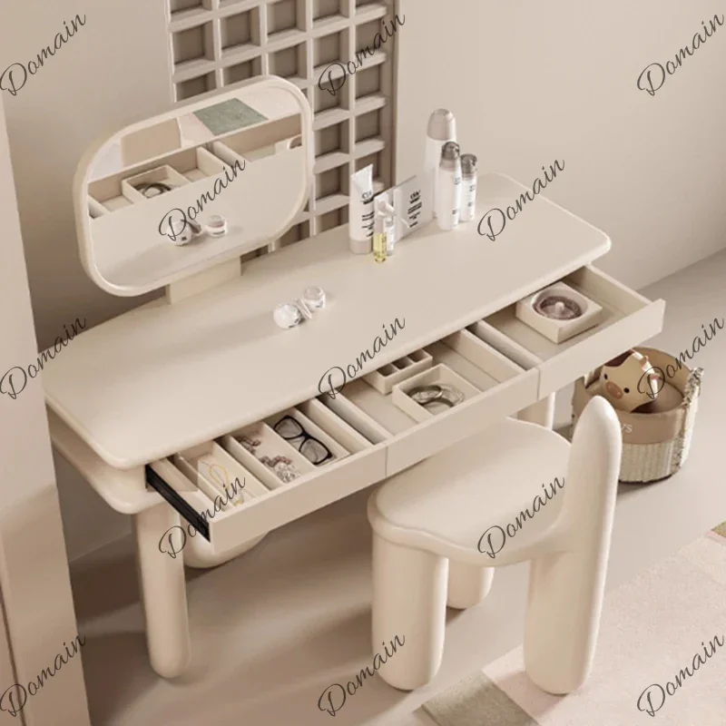 HMnB Modern Makeup Vanity Table European Style Living Room Wood Girl Dressing Table Cosmetics White Penteadeira Trendy Furniture
