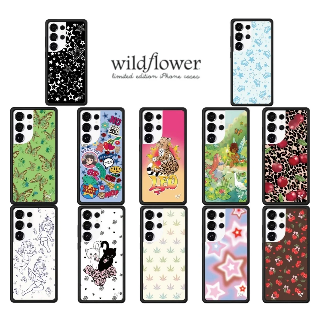Wildflower Leo Fairy Angel Phone Case for Samsung Galaxy S23ultra S23 S24 S25 Ultra S25Ultra Kitten Cherry shockproof Cover