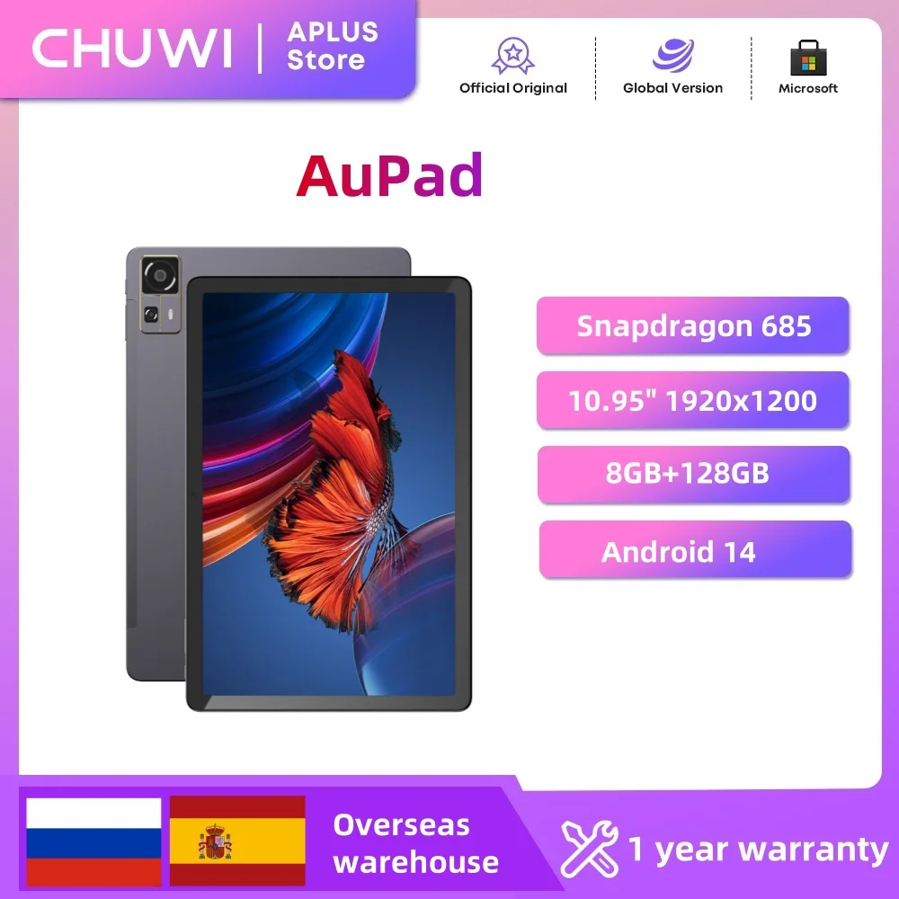 

CHUWI AuPad Tablet 10.95‘‘ 8GB DDR4 128GB ROM Snapdragon 685 Tablet PC FHD IPS 2K Display 1TB Expand Triple Cameras 4G LTE/GPS