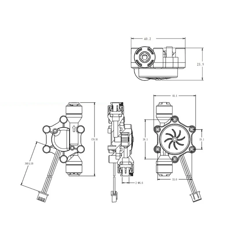 Meter Effect Measuring Instrument for Water Dispenser Fluidmeter Counter Sensors G1/4 DN8 Meter