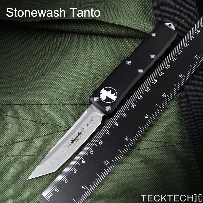 UTX-85 TANTO T/E Blade Micro Tech Knife UTX85 UT UTX 85 UT CNC T6 Handle Self Defense Combat Tactical Pocketknife Best Ver